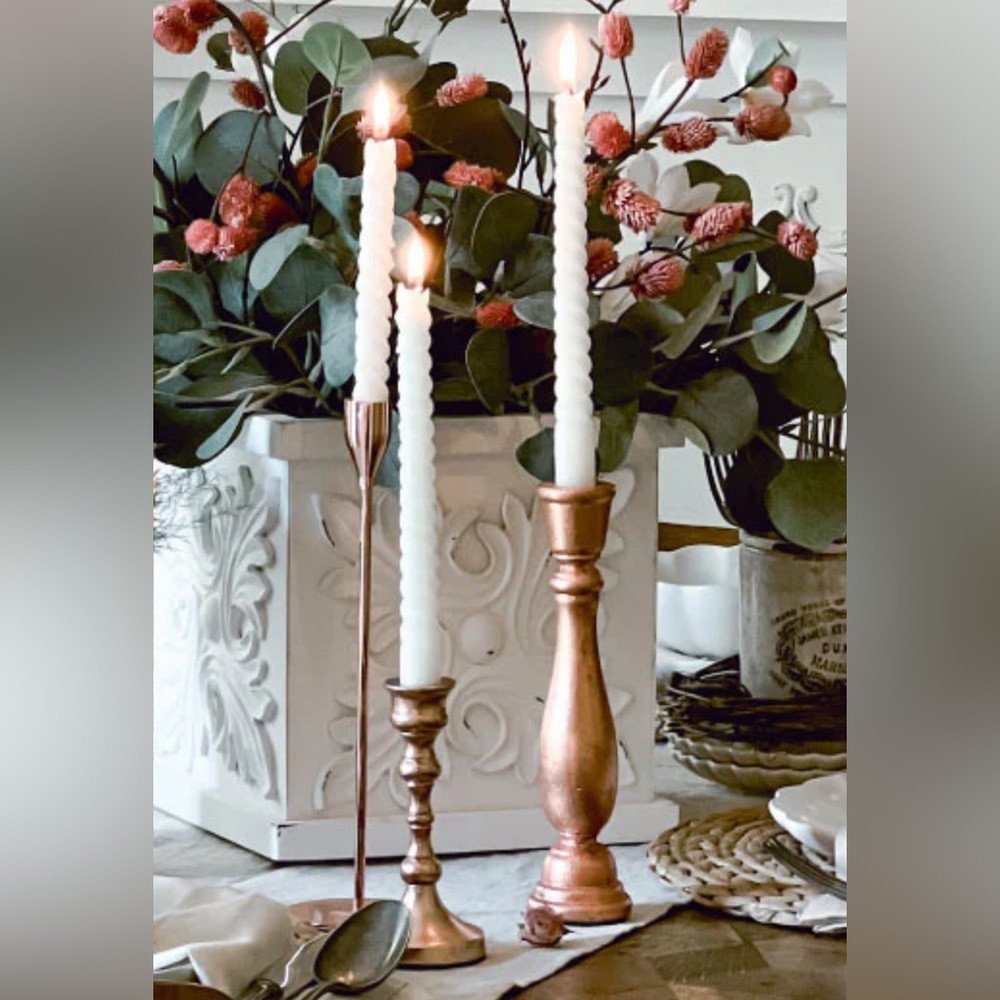 Decor Steals Rose Gold Foil Candle Holders Set